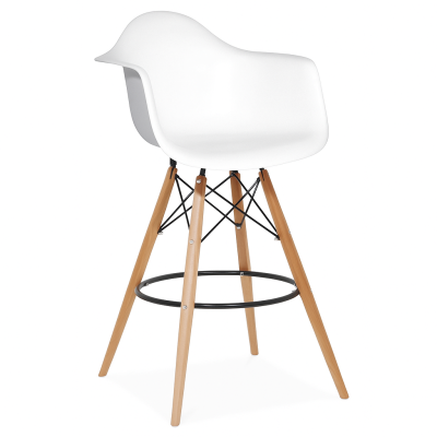 Стілець високий Тауер Вуд Eames барний хокер білий