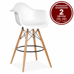 Стілець високий Тауер Вуд Eames барний хокер білий