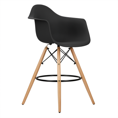 Стілець високий Тауер Вуд Eames барний хокер чорний
