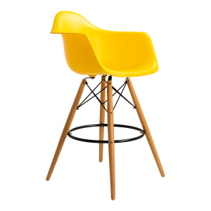 Стілець Тауер Вуд Eames барний високий жовтий
